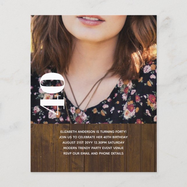 FOTO BIRTHDAY INBJUDANDE - alla åldrar 40:e 35en 2 Flygblad (Framsidan)