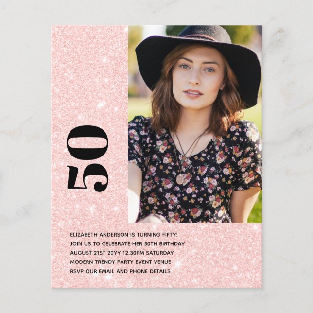 FOTO BIRTHDAY INVITATION 50:e 21:e 18:e 30:e Flygblad (Framsidan)