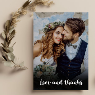 Foto Boho Chic Retro Färgglada Blommiga Bröllop Tack Kort