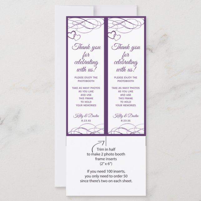 Foto Booth Ram Inserts | Beloved (plommon) (Framsida)