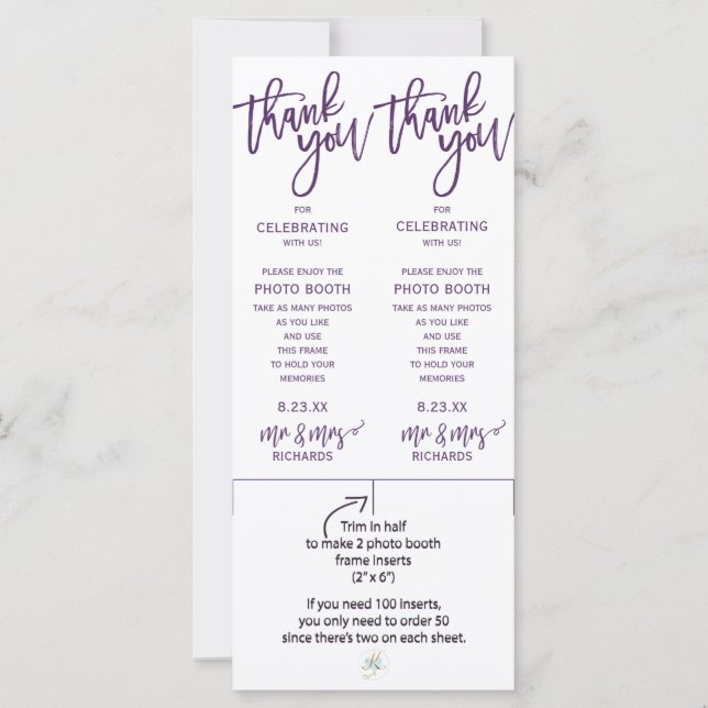 Foto Booth Ram Inserts | Pensel (plommon/Lila) (Framsida)