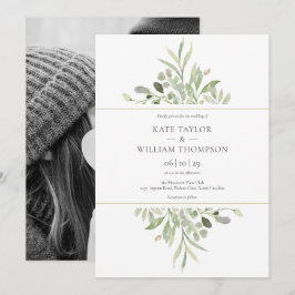 Foto Botanisk Eukalyptus Grönska Bröllop Inbjudningar