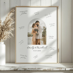 Foto Bröllop Gäst Signatur Meddelande Taffel Poster
