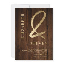 Foto bröllop på Rustit brun guld ampersand namn