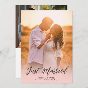 Foto Bröllop på två Personliger Inbjudningar