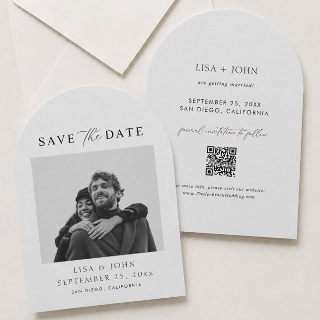 Foto Bröllop Spara Datum Böjd  Inbjudningar (Skapare uppladdad)