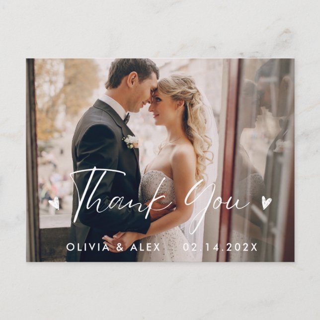Foto Bröllop Tack Vykort (Framsida)