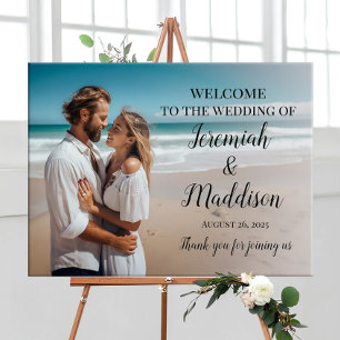 Foto bröllop-välkomsttecken elegant-kalligrafi poster