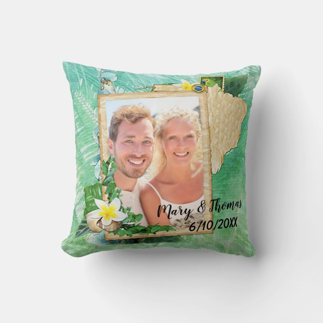 Foto Bröllops Kudde Tropisk (Framsida)