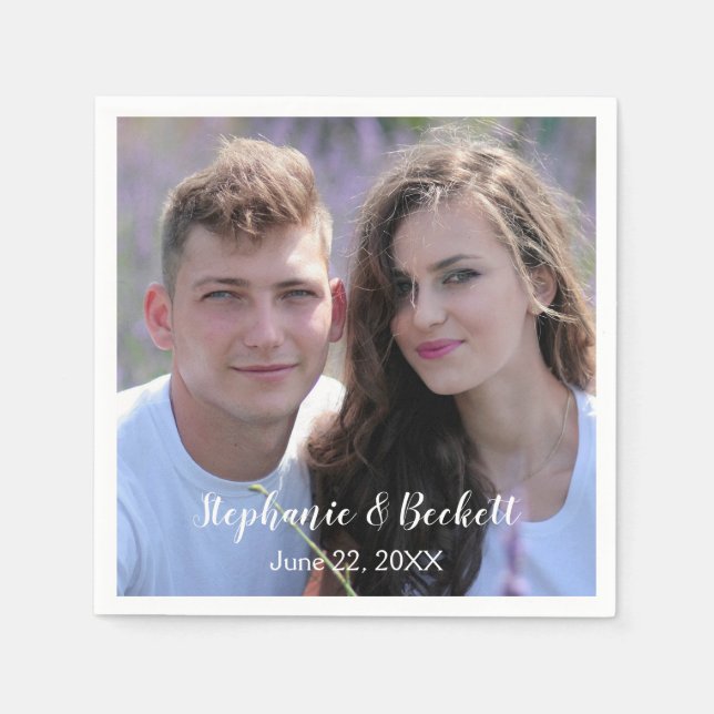 Foto Bröllops Papper Pappersservett (Framsidan)