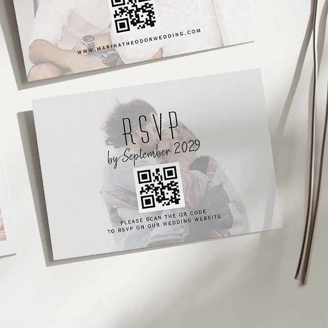 Foto Bröllops-Svarskort med QR-kod OSA Kort (Skapare uppladdad)