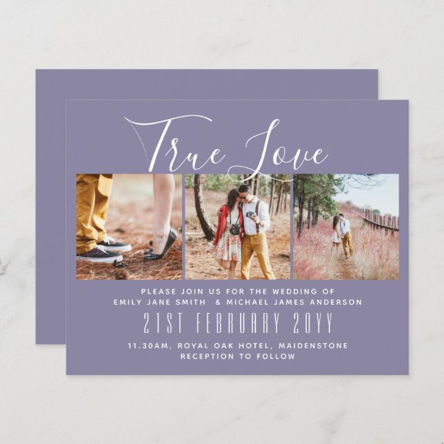 Foto Bröllopsinbjudan Förlovning Brudtupp  (Fram/baksida)