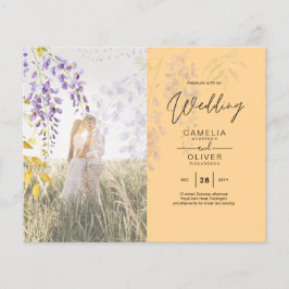 FOTO BRÖLLOPSINVITATION Wisteria Blommig BUDGETT
