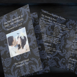 Foto-Bröllopsprogrammet - blå och vit mask