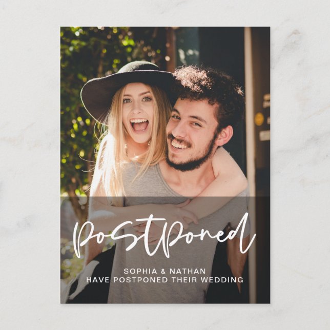 Foto Bröllopsuppskjutande Ändring av Datum Vykort (Framsida)