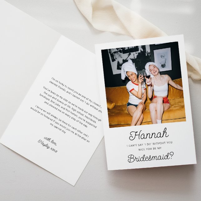 Foto Brudtärna Förslag Vikbart Kort (Bridesmaid Proposal Card Photo)