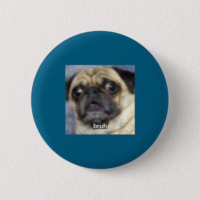 Foto Bruh Förvånad Pug Hund Suddig Knapp (Framsida)