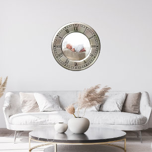 Foto Brushed Nickel Roman Numeral Stor Klocka