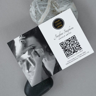Foto Business Logotyp QR-kod Makeup Artist Reklamblad
