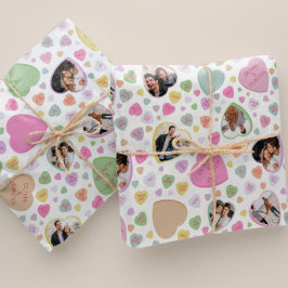 Foto Candy Heart Valentine Day Gift Wrap Presentpapper