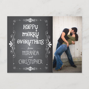 Foto Chalkboard Lycklig Merry Allt-vykort Helg Vykort