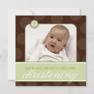 FOTO CHRISTENING INBJUDAN: polkadot 4SQ: Inbjudningar