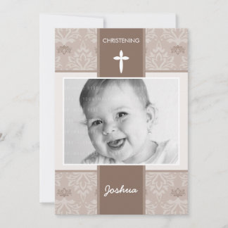 FOTO CHRISTENING INBJUDAN: söt 4P Inbjudningar