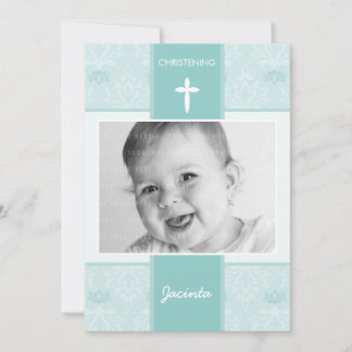 FOTO CHRISTENING INBJUDAN: söt 6P Inbjudningar