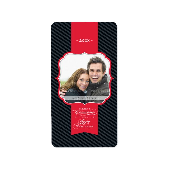 FOTO CHRISTMAS-ETIKETTER: lapel 4P Adressetikett (Framsidan)