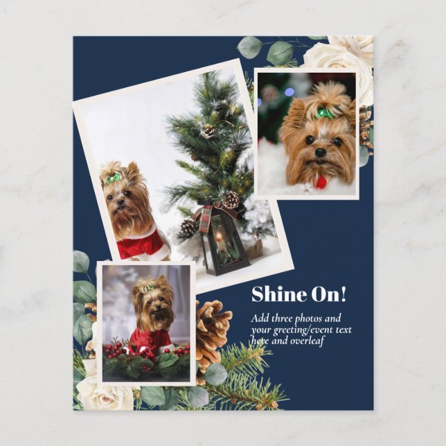 FOTO CHRISTMAS - lägg till 3 familjefoton Flygblad (Framsidan)