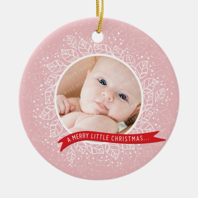 FOTO CHRISTMAS ORNAMENT: vintern blad 3 Julgransprydnad Keramik (Framsidan)