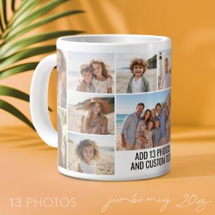 Foto Collage - 13 Bilder plus textblock Minimal Jumbo Mugg