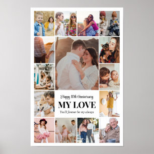 Foto Collage 15 Bilder 12x18 16x24 20x30 Vit Poster