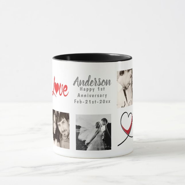 FOTO COLLAGE 1:e femtonde 10:e årsjubileet Modern Mugg (Center)