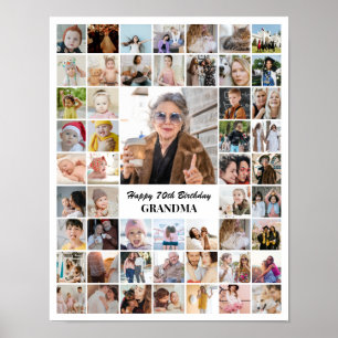 Foto Collage 52 Bildrutnät 11x14 Anpassad Vit Poster