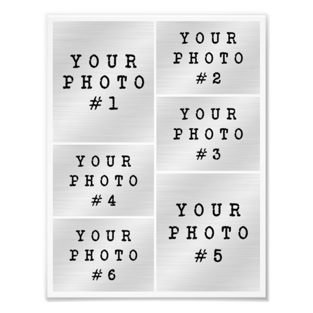 Foto Collage 6 Foto Rutnätslayout Fotopapper (Framsidan)
