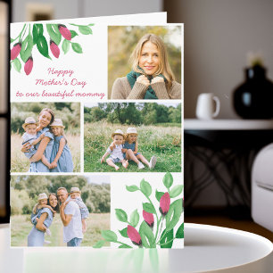 Foto Collage Akvarell Mjuk Blommig Redigerbar Kort