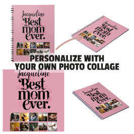 Foto Collage Bästa mamma någonsin Retro typografi Anteckningsbok