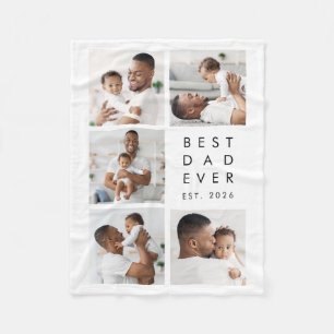 Foto Collage Bästa Pappa Någon Gång Fleecefilt