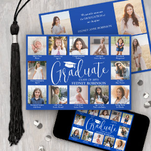 Foto Collage & Bildtexter Royal Blå Examen Meddelande
