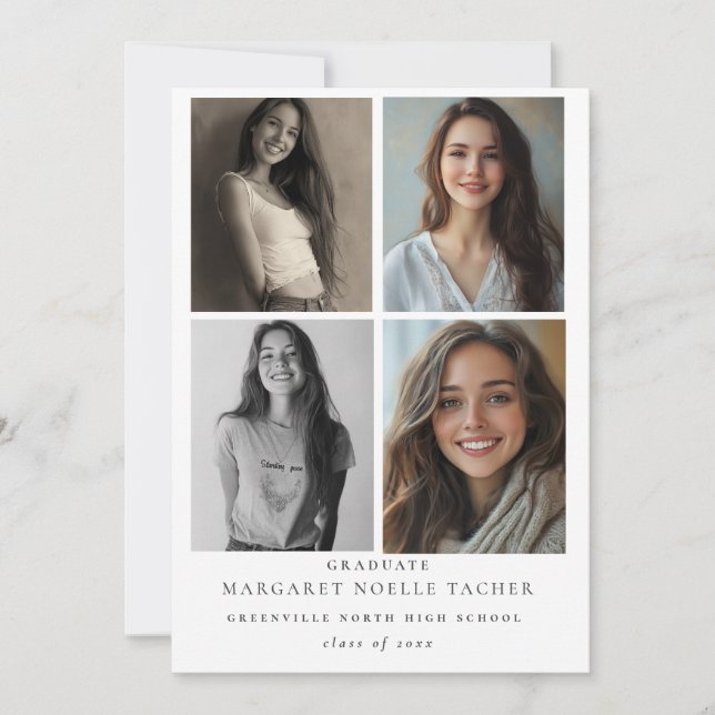 Foto collage examensannonskort inbjudningar (Framsida)