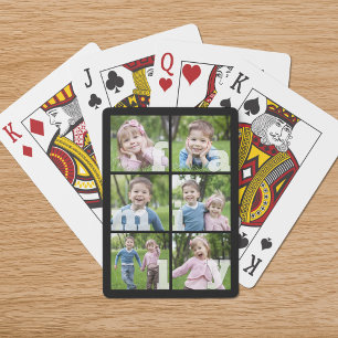 Foto Collage Familj 6 Bilder Anpassad Färg Casinokort