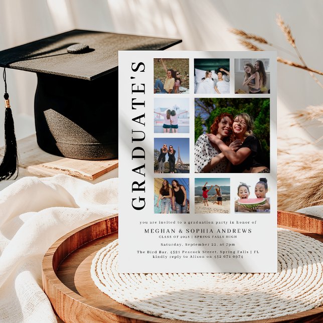 Foto Collage Gemensam Examen Inbjudningar (Skapare uppladdad)