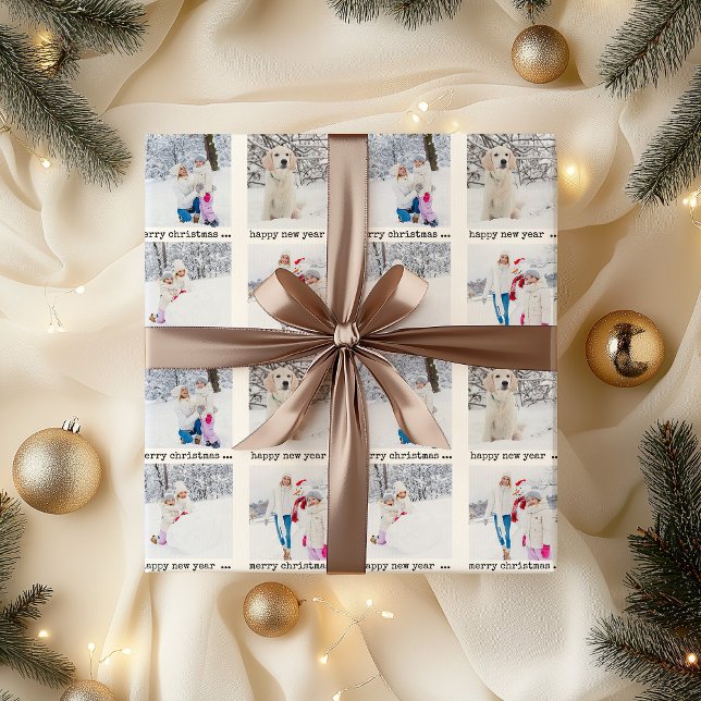Foto Collage God Jul Inpackningspapper Presentpapper (Photo christmas wrapping paper)