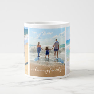Foto Collage Kaffe Mugg Text - Jag älskar min fami Jumbo Mugg