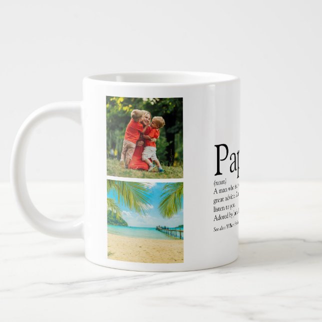 Foto Collage Kul Pappa Pappa Far Definition Jumbo Mugg (Vänster)
