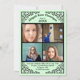 Foto Collage Mint Spets - Examenstecken Inbjudningar