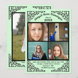 Foto Collage Mint Spets - Examenstecken Inbjudningar