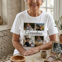 Foto Collage Modern Layout Anpassad T-Shirt för Fa