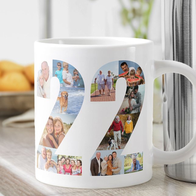 Foto Collage Nummer 22 - 22-årspresent Jumbo Mugg (Skapare uppladdad)